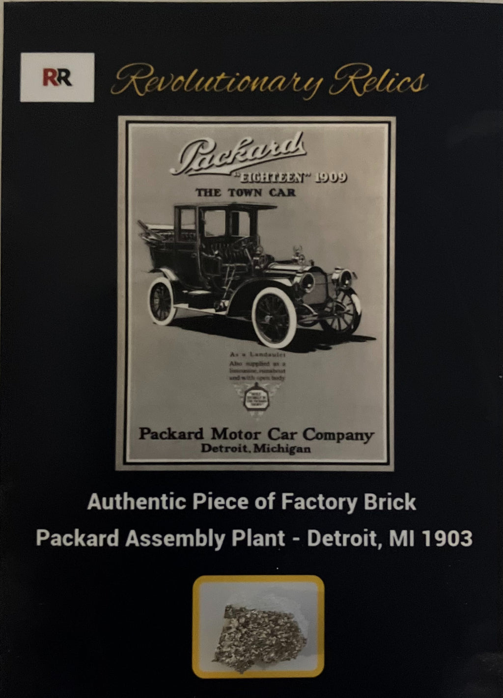 Vintage Packard Car Assembly Plant Brick Relic Fragment Circa. 1903 - Detroit, Michigan