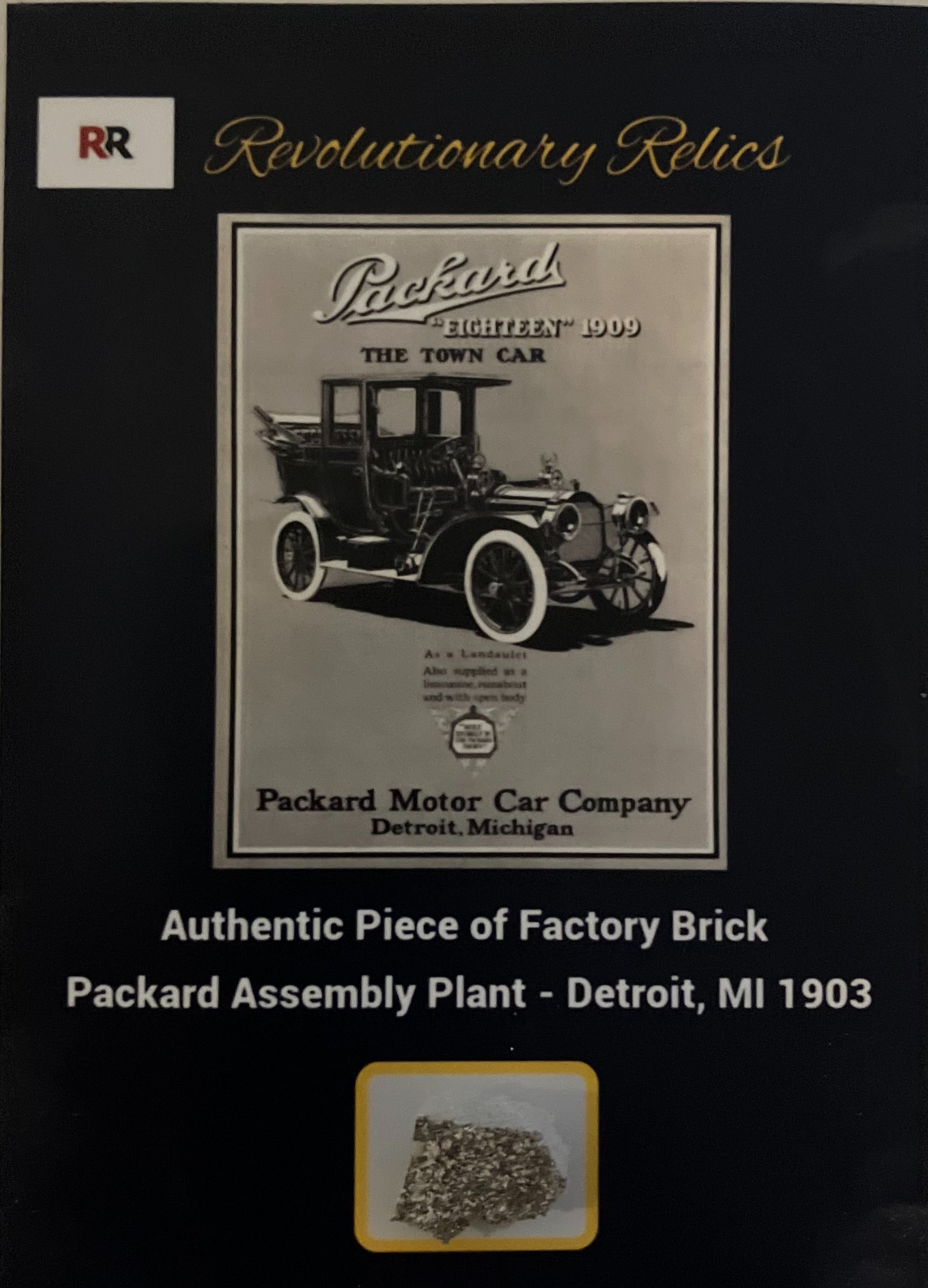Vintage Packard Car Assembly Plant Brick Relic Fragment Circa. 1903 - Detroit, Michigan