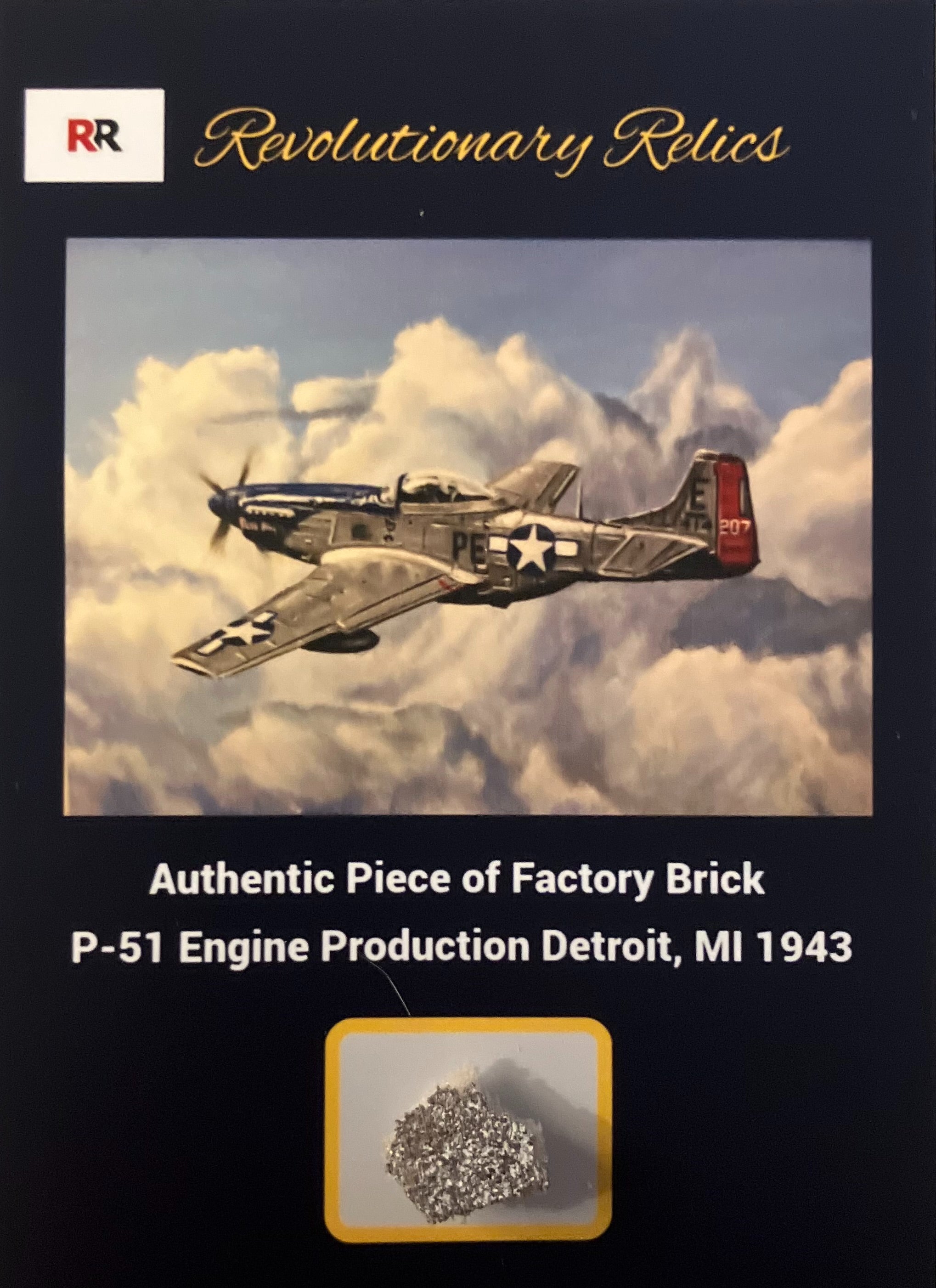 Authentic Piece of Factory Brick For P-51 Fighter Jet Plane 1943 WW2 V-1650