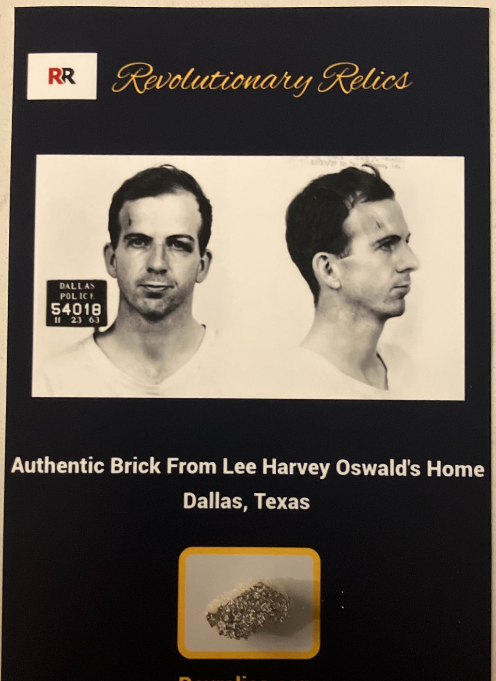 Authentic Brick Piece from Lee Harvey Oswald's Home Dallas, TX 1963 JFK Assassin