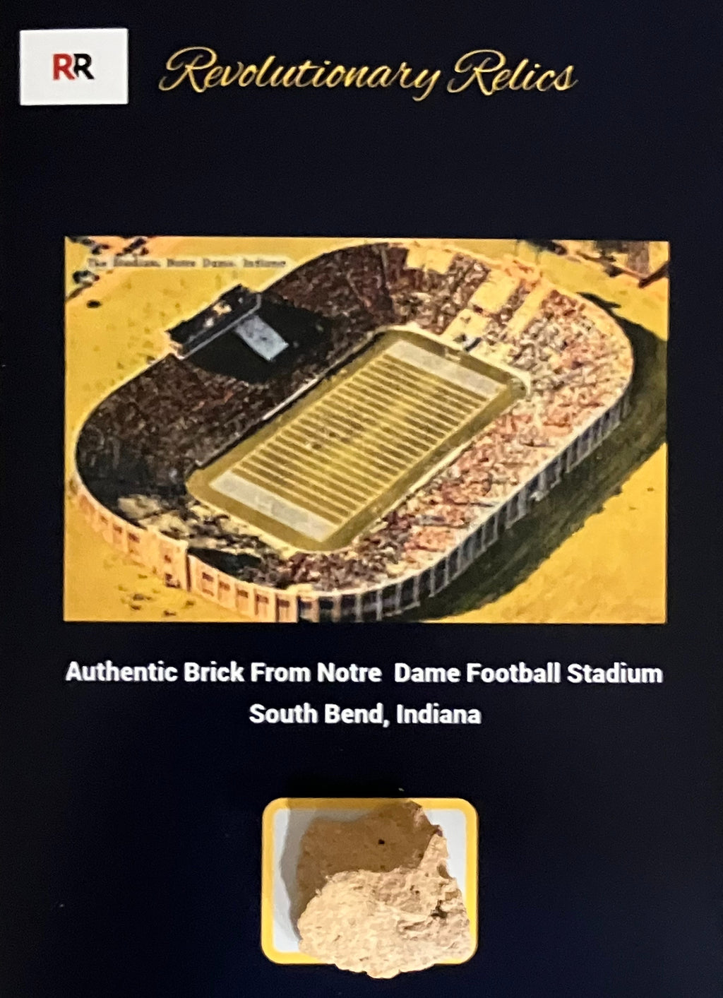 Rare Authentic Piece of Brick Relic from Notre Dame Football Stadium on Card with COA