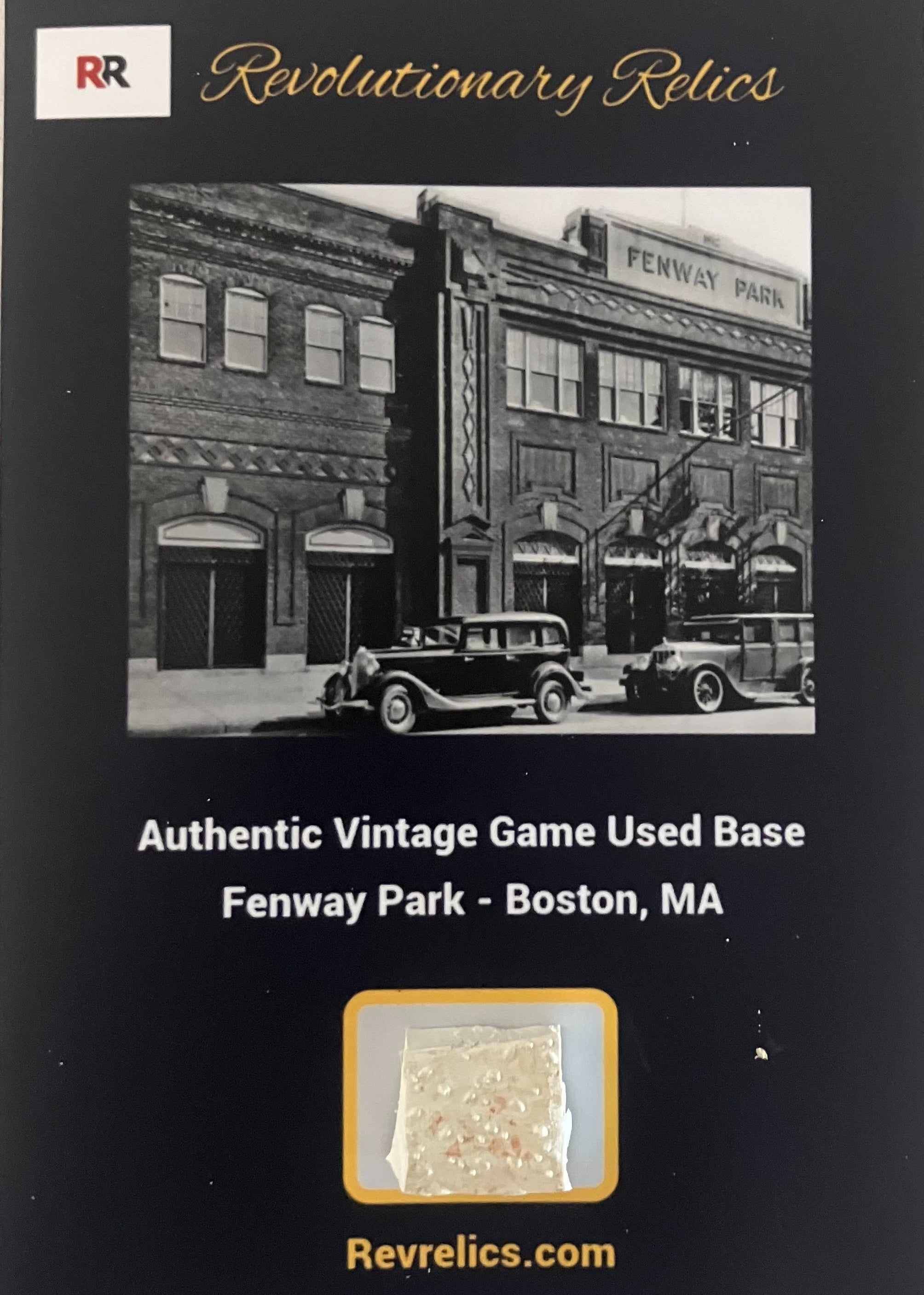 Authentic Game Used Base Relic Fenway Park Boston Red Sox w/ COA Baseball MLB
