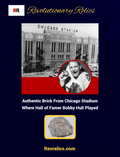 Piece of Chicago Stadium Brick Where Blackhawks Hockey HOF Bobby Hull Played